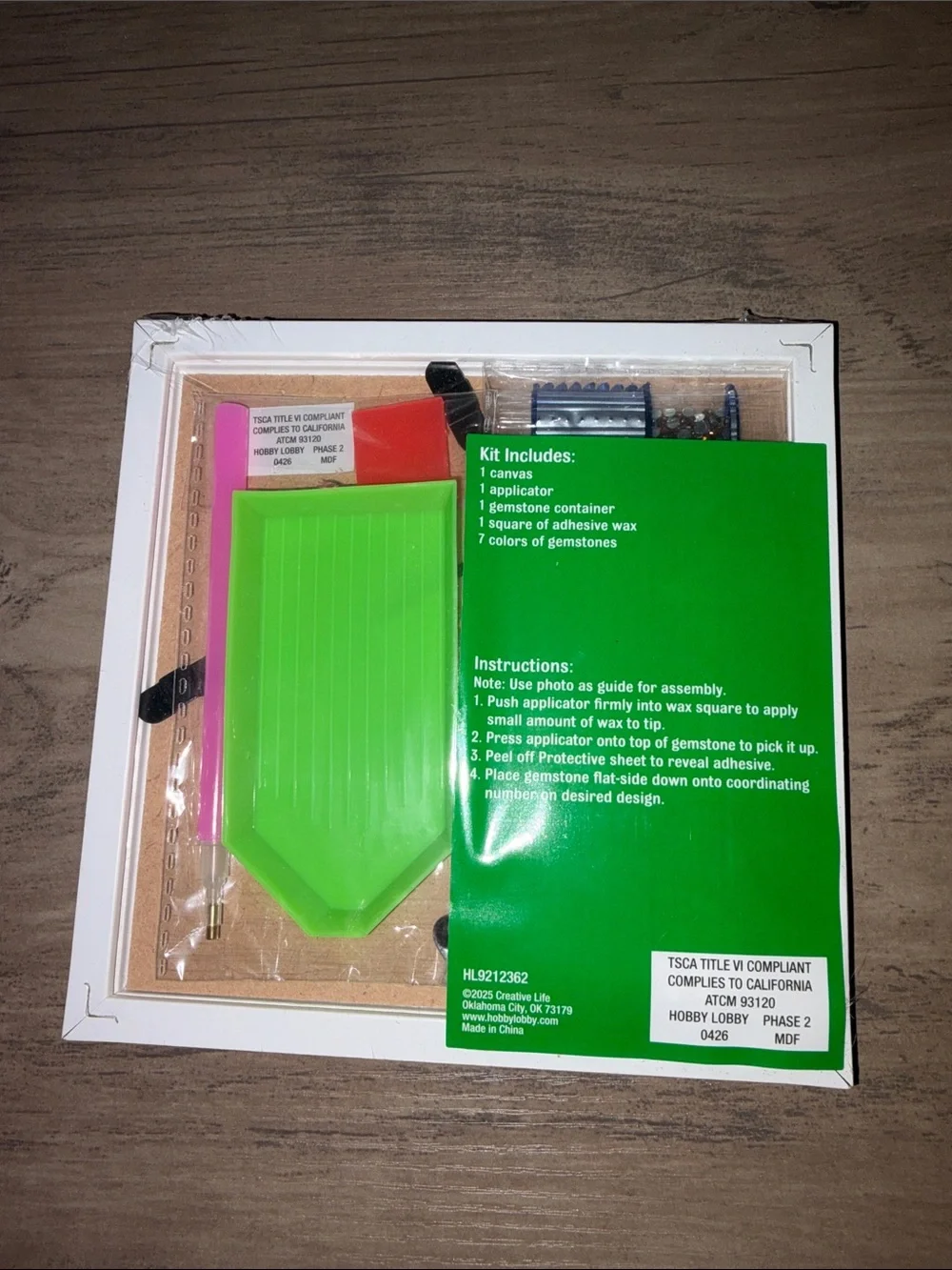 Creative Life Football Bow Pink Diamond Painting Art Kit 6x6 NWT